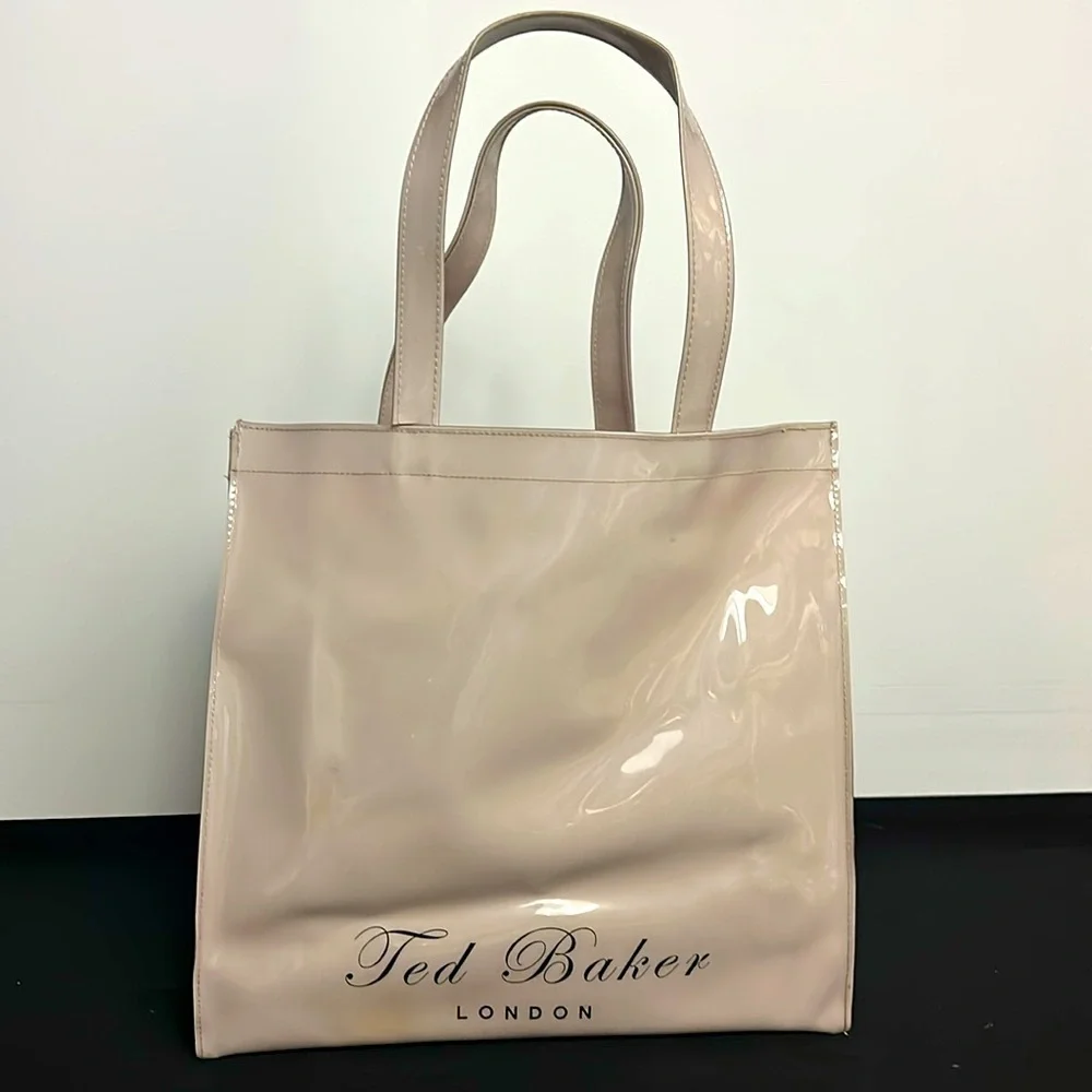 Ted Baker Tote Bag Cream PVC Large Double Shoulder Handles